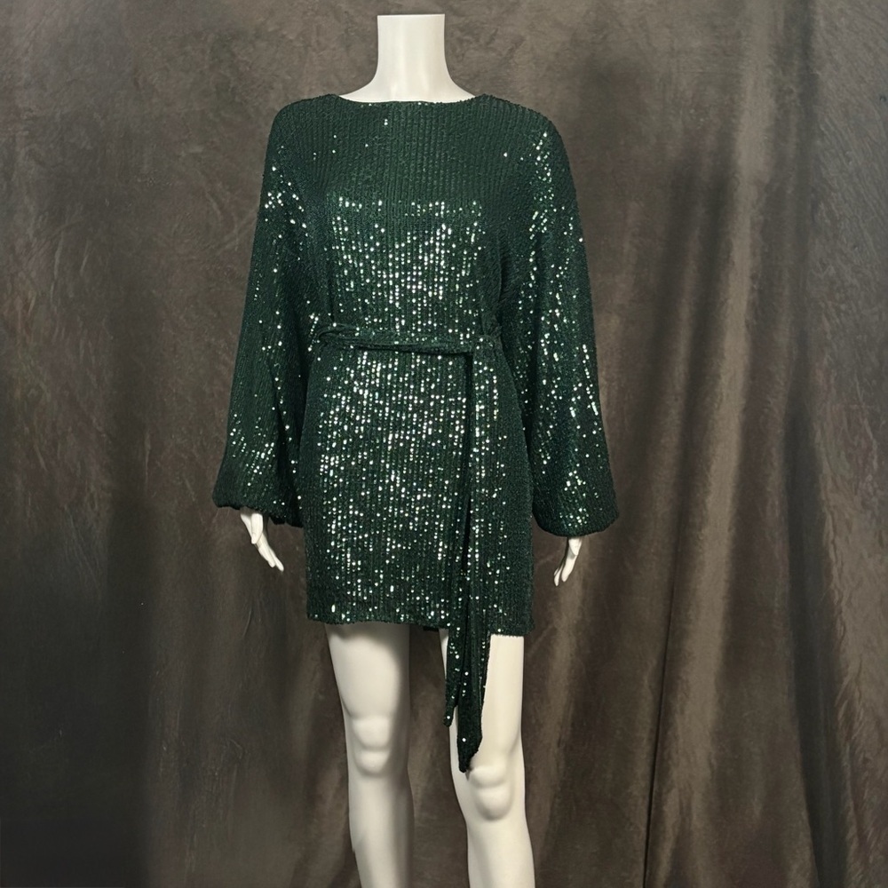 Show Me Your Mumu Sequin Mini Dress | Emerald Green | M NWT